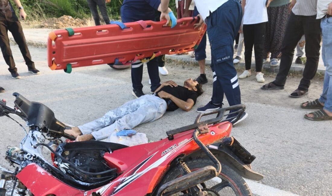 Doğanşehir ilçesindeki bir kaza sonucunda forklift ile çarpışan motosiklet sürücüsü
