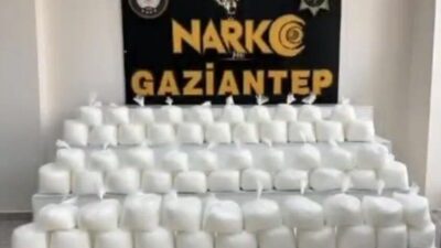 Gaziantep’te, Gaziantep Emniyet Müdürlüğü Narkotik Suçlarla Mücadele Şube Müdürlüğü ekipleri