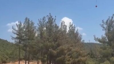 Gaziantep’in İslahiye ilçesinde meydana gelen orman yangını, hava ve karadan