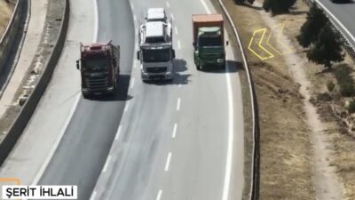 Gaziantep’teki otoyol denetimlerinde jandarma ekipleri tarafından dronlarla desteklenen operasyonlarda, bin