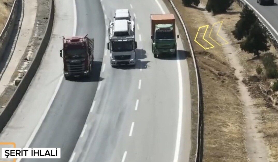 Gaziantep’teki otoyol denetimlerinde jandarma ekipleri tarafından dronlarla desteklenen operasyonlarda, bin