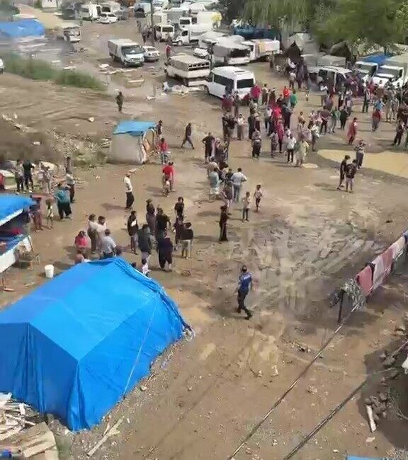 Giresun’un Aksu Festival Alanı’nda konaklayan konar göçerler arasında çıkan olaya