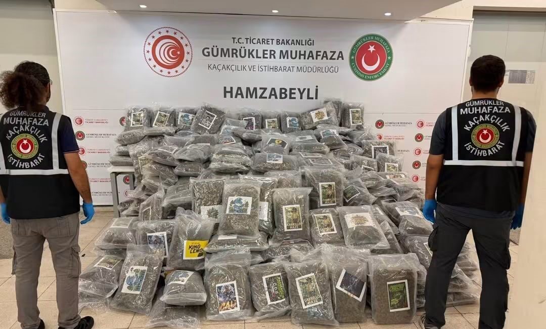 Edirne Hamzabeyli Gümrük Kapısı’nda Türkiye’ye giriş yapan bir tırda yapılan