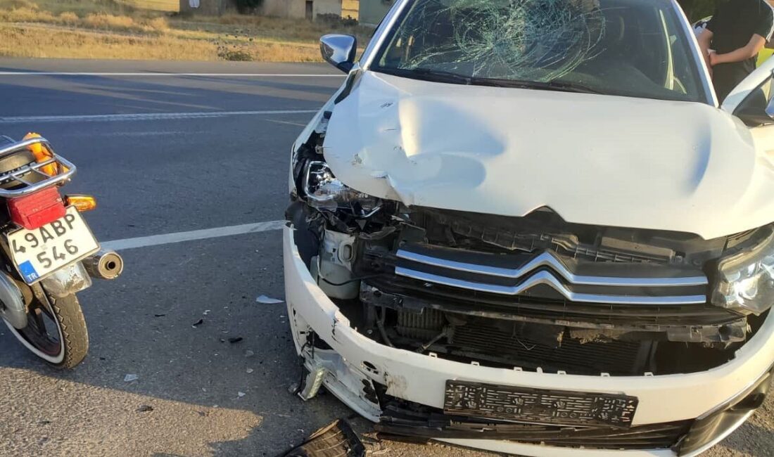 Muş’un Hasköy-Korkut yolunda meydana gelen trafik kazasında, bir motosiklet sürücüsü