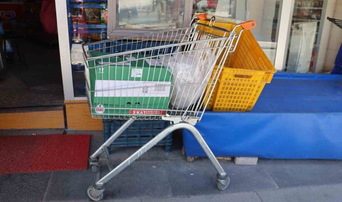 Sivas’ta bir market arabasının çalınmasının ardından polis ekipleri tarafından bulunmasıyla