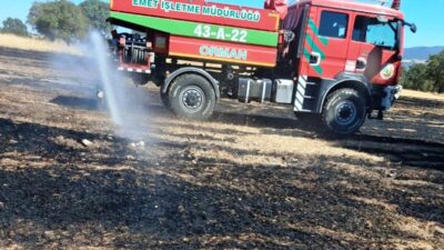 Kütahya’daki anız yangını, köylülerin ve ekiplerin hızlı müdahalesi sayesinde kontrol
