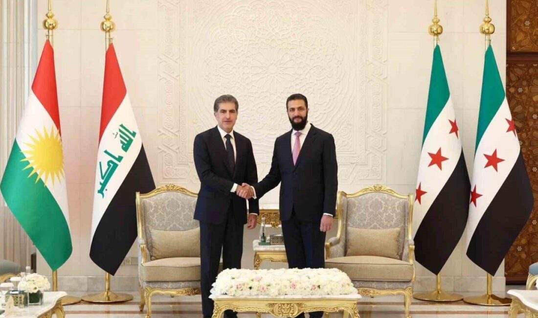 Suriye Devlet Başkanı Ahmed eş-Şara, IKBY Başkanı Neçirvan Barzani ile