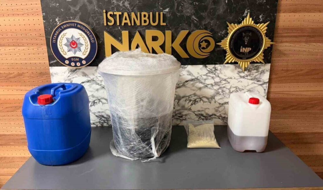 İstanbul’un Kadıköy ilçesinde düzenlenen operasyonda, 30 kilo 700 gram sıvı