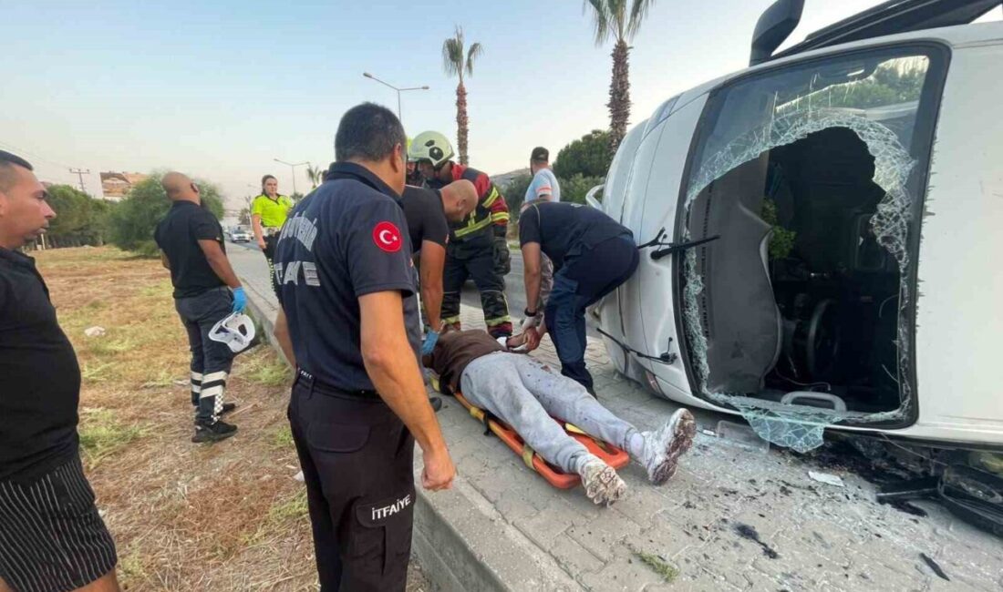 Kuşadası ilçesindeki trafik kazasında, iddiaya göre direksiyon başında uyuyan sürücü,