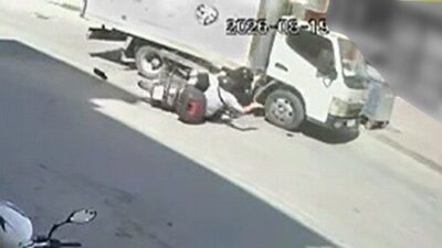 İnegöl ilçesinde meydana gelen trafik kazasında motosiklet ile kamyonet çarpıştı