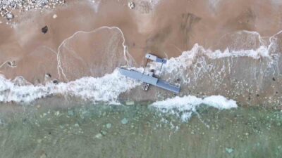 Arnavutköy Karaburun sahilinde sabah saatlerinde bulunan bir insansız hava aracı