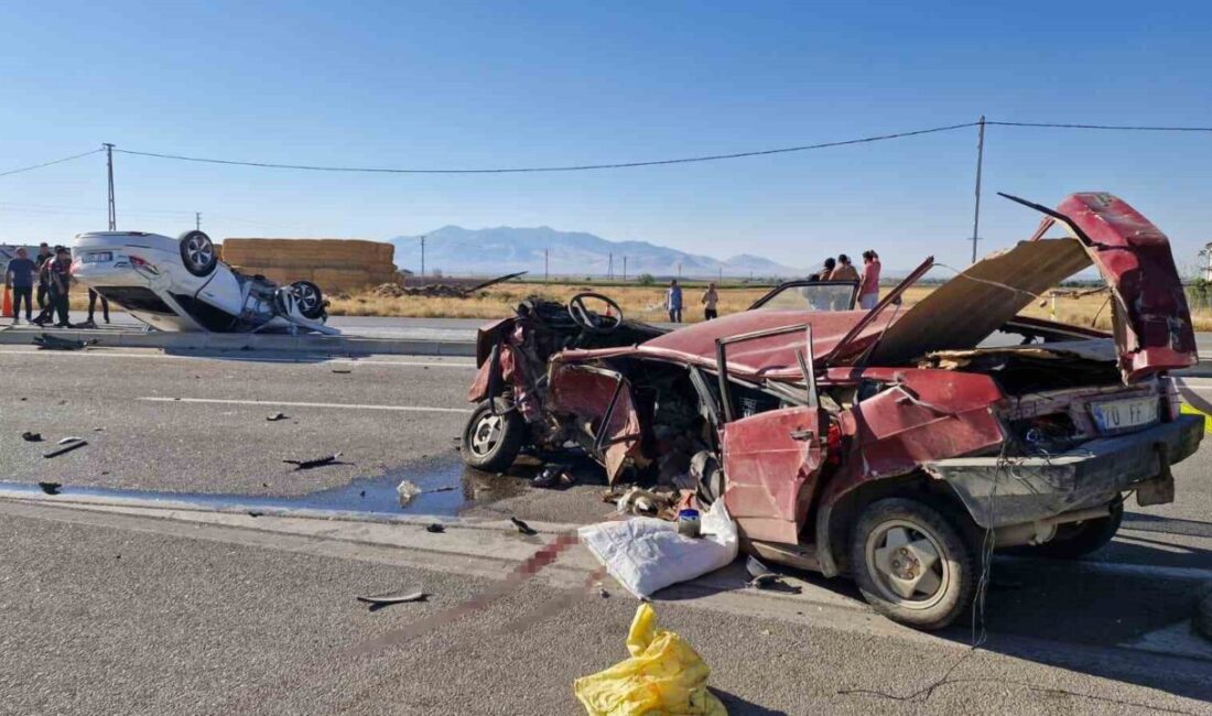 Karaman’da meydana gelen trafik kazasında, bir aracın U dönüşü yaparken