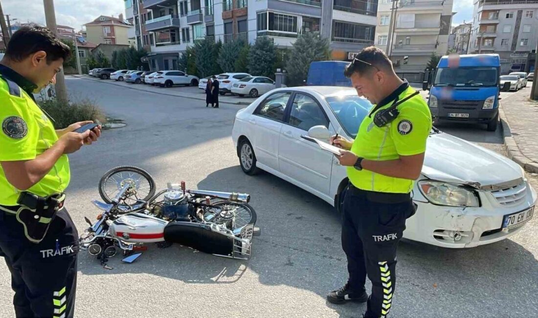 Karaman’da bir trafik kazasında otomobil ile motosiklet çarpıştı, sonucunda 1