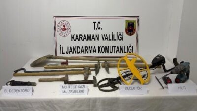Karaman’da son bir hafta içinde gerçekleştirilen jandarma denetimlerinde tarihi eserler