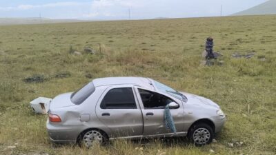 Kars-Iğdır karayolunda seyir halinde olan bir otomobilin sürücüsü, direksiyon hakimiyetini