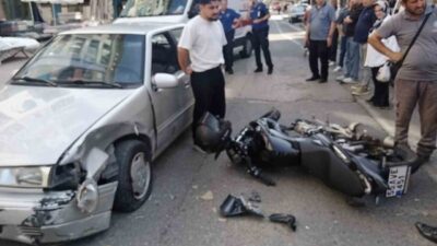 Samsun’da meydana gelen bir trafik kazasında, 17 yaşındaki sürücü, motosikletiyle