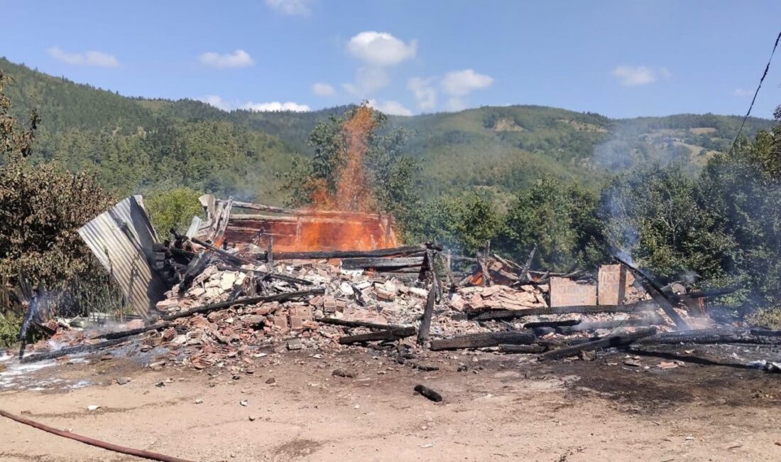 Azdavay ilçesine bağlı Tasköy Elece Mahallesi’nde meydana gelen yangında bir