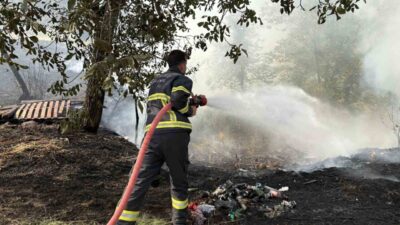 Kastamonu’nun Tosya ilçesinde, dere yatağında başlayan yangın, çevredeki bahçelere sıçradı