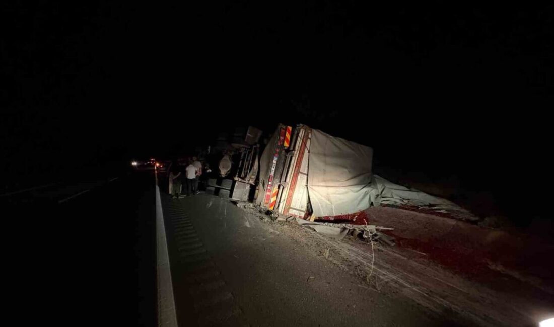 Tosya ilçesinde meydana gelen bir trafik kazasında, D100 karayolunda devrilen