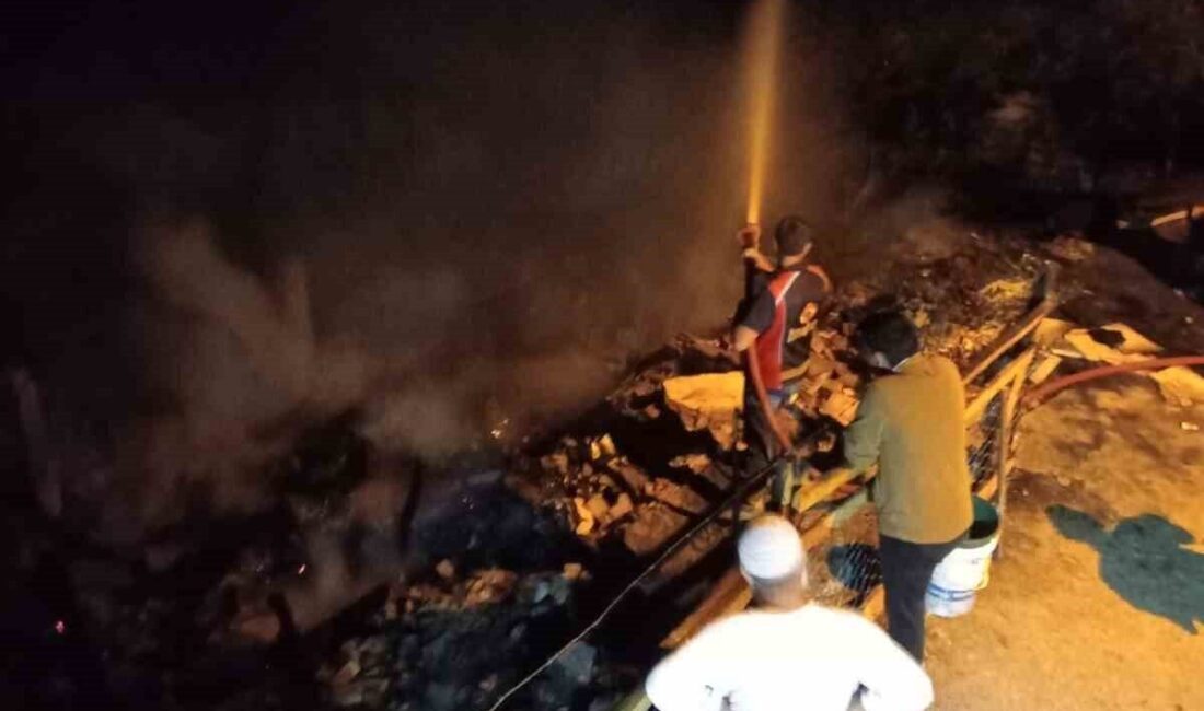 Kastamonu’nun Cide ilçesinde meydana gelen yangında, iki katlı bir ev