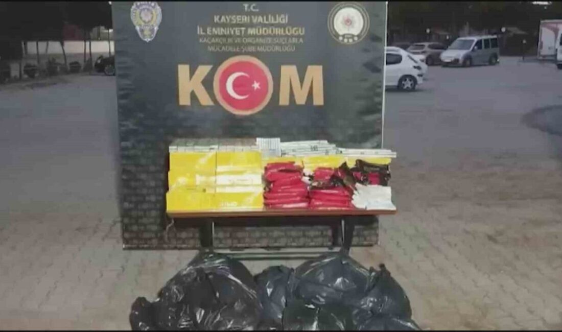 Kayseri İl Emniyet Müdürlüğü’nün operasyonunda 2 bin 120 paket kaçak