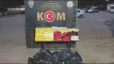 Kayseri İl Emniyet Müdürlüğü’nün operasyonunda 2 bin 120 paket kaçak
