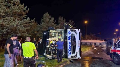 Kayseri’de meydana gelen trafik kazasında bir yolcu otobüsü ile bir