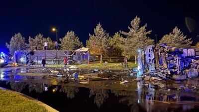 Melikgazi ilçesinde meydana gelen trafik kazasında 39 kişi yaralandı, ancak