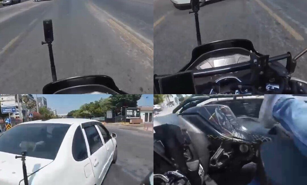 Mersin’de yaşanan kaza anları, motosiklet, elektrikli bisiklet ve araçların karıştığı