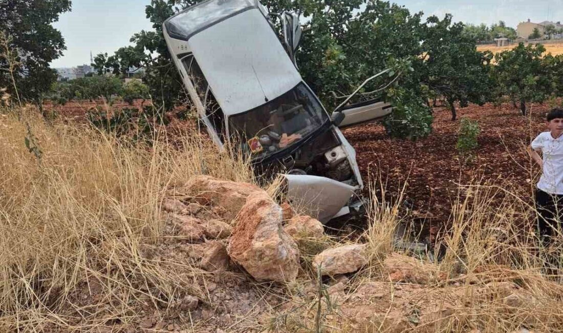 Şanlıurfa’da, Yukarı Göklü Mahallesi’nde meydana gelen trafik kazasında otomobil bir