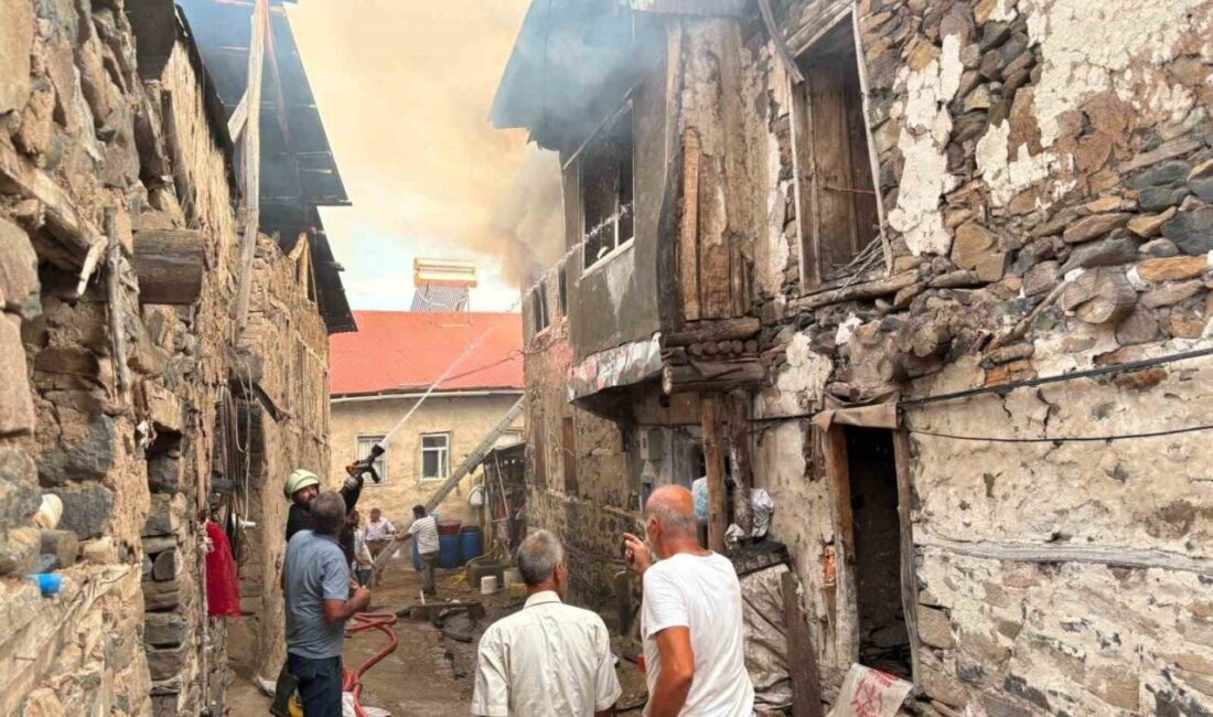 Kemaliye ilçesine bağlı Kışlacık köyünde meydana gelen yangında 8 ev