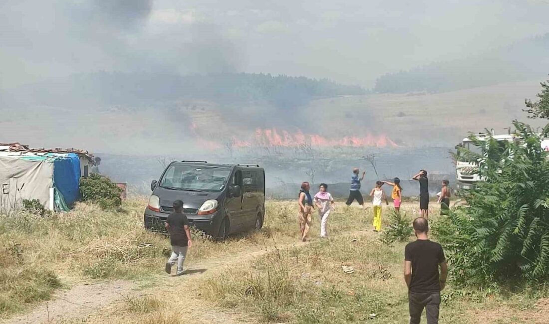 Keşan ilçesindeki otluk alanda meydana gelen yangında bir ev kullanılamaz