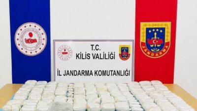 Kilis’te Jandarma ekiplerinin düzenlediği bir operasyonda 90,5 kilogram uyuşturucu madde
