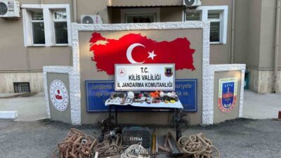 Kilis’in Gülbaba köyü Sapkanlı Mezrası’nda kaçak kazı yaptıkları tespit edilen