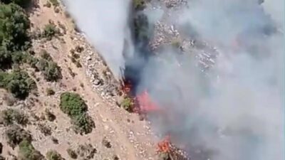 İzmir’in Kiraz ilçesindeki orman yangını, bugün saat 11.17’de Ören Mahallesi’ndeki