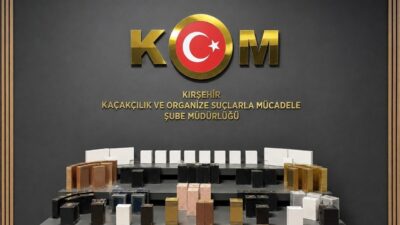 Kırşehir’de polis ekipleri, yürüttükleri çalışmalar sonucunda 79 adet kaçak parfüm