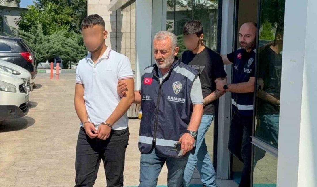 Atakum ilçesinde bulunan bir kırtasiyeye gelen 6 kişilik bir grup,