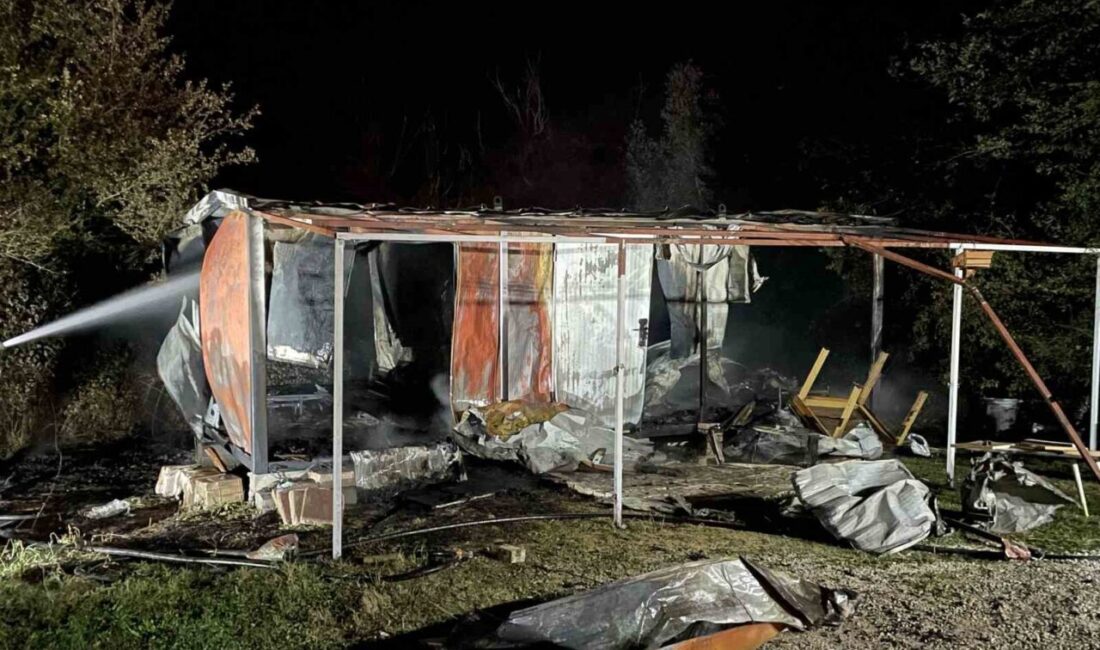 Samsun’un Kavak ilçesinde bulunan bir konteyner, kullanıldığı bağ evi olarak