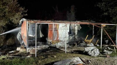 Samsun’un Kavak ilçesinde bulunan bir konteyner, kullanıldığı bağ evi olarak