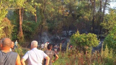 Muğla’nın Köyceğiz ilçesinde otluk alanda başlayan yangın, ormana sıçramadan ekipler