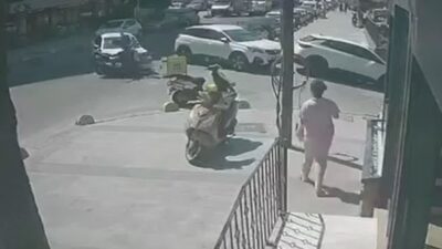 İstanbul’un Küçükçekmece ilçesinde motosiklet ile otomobilin çarpıştığı bir kaza meydana