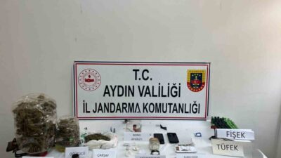 Kuşadası ilçesinde eş zamanlı düzenlenen uyuşturucu operasyonunda 11 adreste gerçekleştirilen
