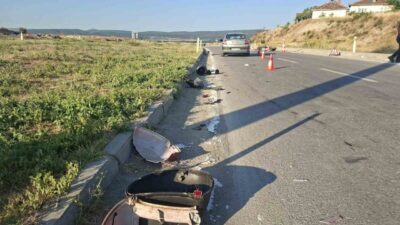 Hisarcık ilçesinde meydana gelen trafik kazasında, elektrikli bisiklet sürücüsü aracın