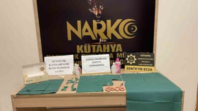 Kütahya’da polis ekipleri tarafından düzenlenen operasyonda 56 bin içimlik sentetik