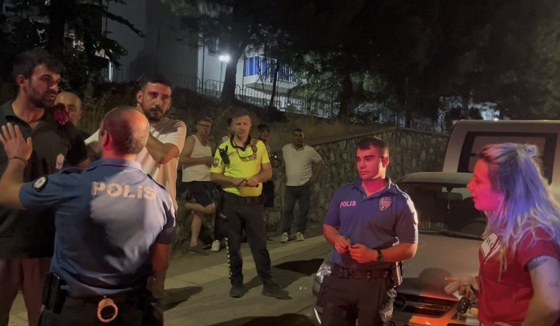 Bursa’da, alkollü olduğu belirlenen bir kadın sürücü, park halindeki bir