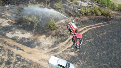 Sakarya’nın Kaynarca ilçesinde yaşanan yangın, bölgedeki makilik alanda çıktı ancak