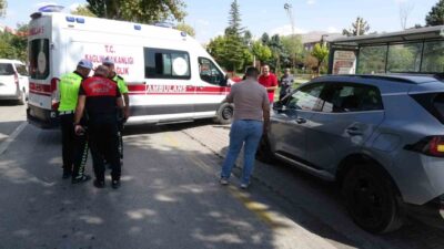 Malatya’da bir otomobil ile motosikletin çarpışması sonucu meydana gelen trafik