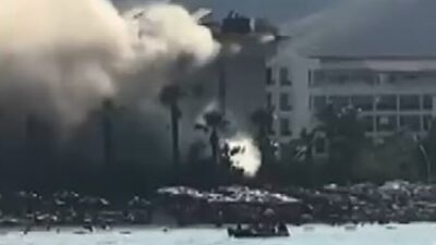 Muğla’nın Marmaris ilçesinde yer alan bir otelde meydana gelen baca