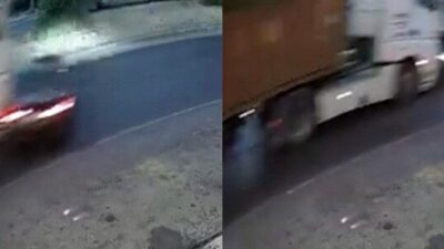 Mersin’de meydana gelen kaza, bir işyerinin güvenlik kamerası tarafından kaydedildi.