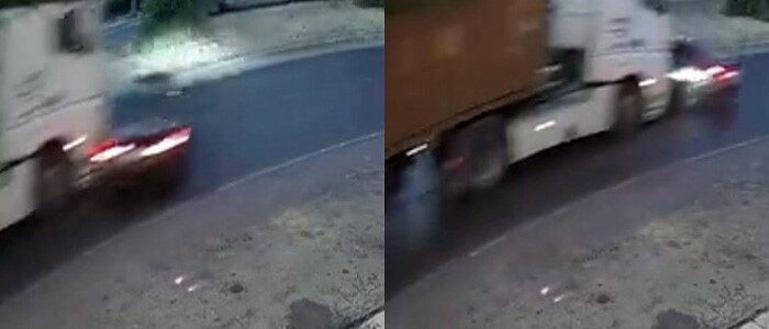Mersin’de meydana gelen kaza, bir işyerinin güvenlik kamerası tarafından kaydedildi.